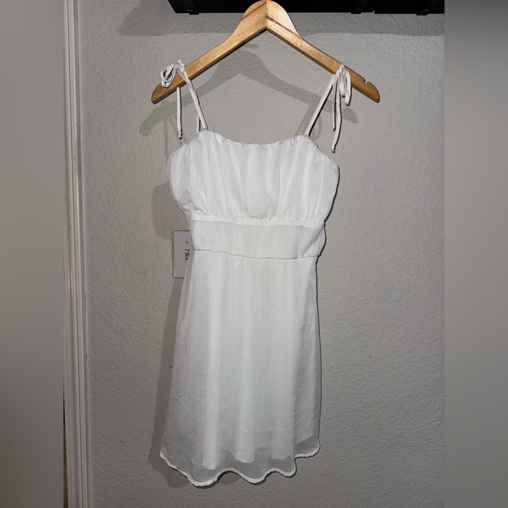 Trixxi White Mini Dress with Tie Straps
